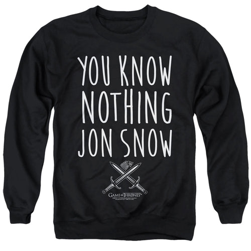 Game of Thrones You Know Nothing Jon Snow Crewneck Sweatshirt