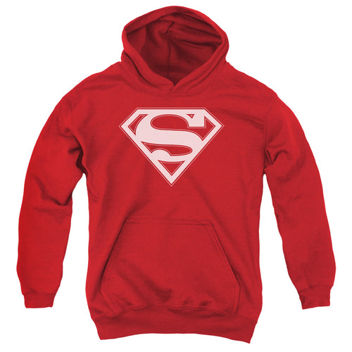 Superman Red & White Shield Red Youth Hoodie