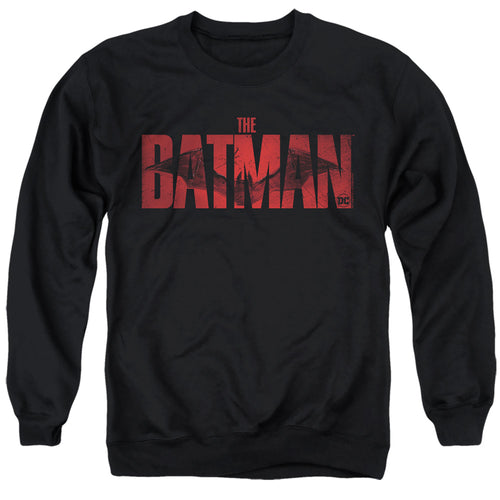 The Batman Crimson Drawn Bat Logo Crewneck Sweatshirt