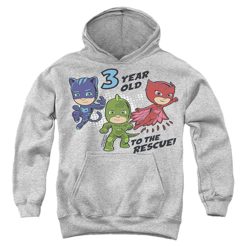 PJ Masks 3 Year Old to the Rescue Birthday Youth Hoodie