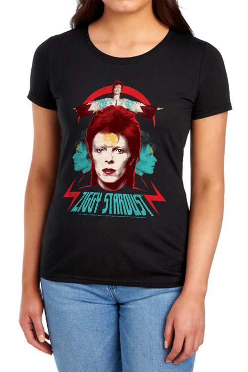 David Bowie Ziggy Heads Womens T-Shirt