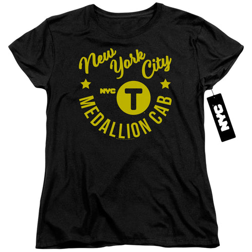 New York City Medallion Cab Womens T-Shirt