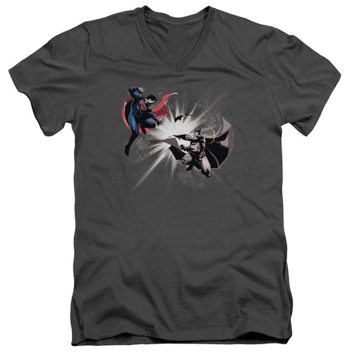 Batman v Superman Fight Burst V-Neck T-Shirt