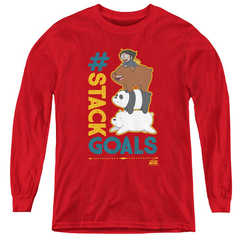 We Bare Bears Stack Goals Youth Long Sleeve T-Shirt