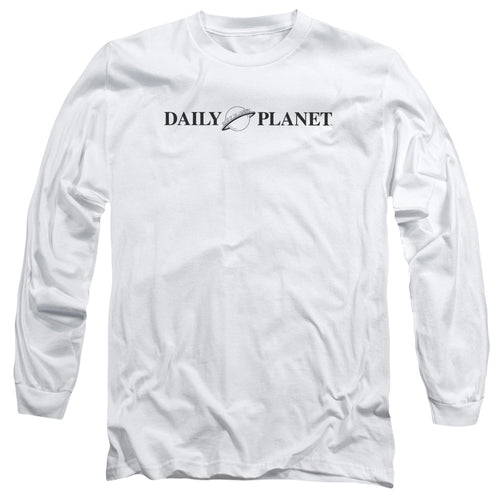 Superman Daily Planet Logo White Long Sleeve T-Shirt