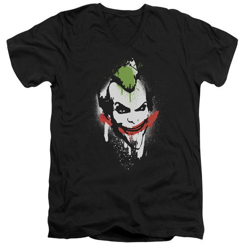 Batman Spraypaint Smile V-Neck T-Shirt