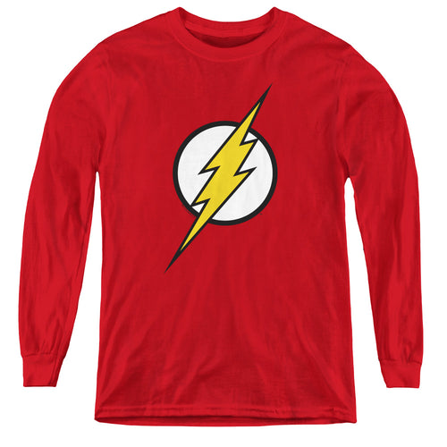 Justice League Flash Logo Youth Long Sleeve T-Shirt