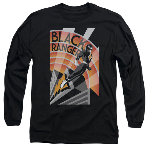 Mighty Morphin Power Rangers Black Ranger Deco Long Sleeve T-Shirt
