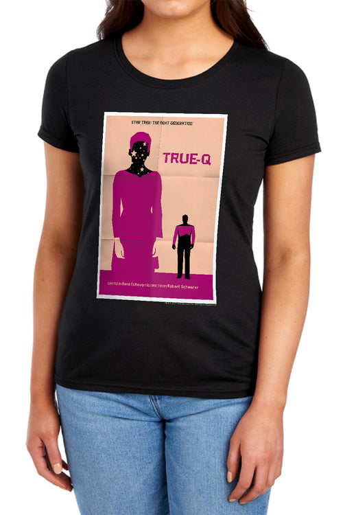 Star Trek True Q Black Womens T-Shirt