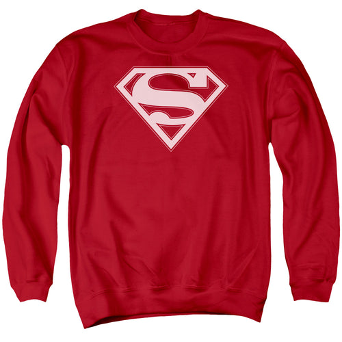 Superman Red & White Shield Red Crewneck Sweatshirt
