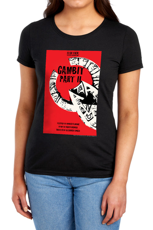Star Trek Gambit Part II Black Womens T-Shirt