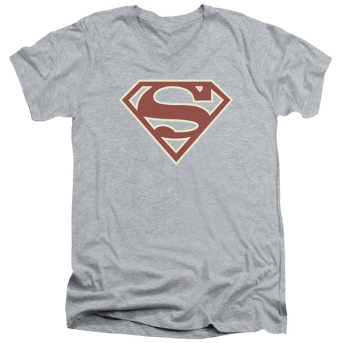 Superman Crimson & Cream Shield V-Neck T-Shirt