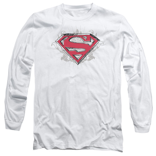 Superman Hastily Drawn Shield Long Sleeve T-Shirt