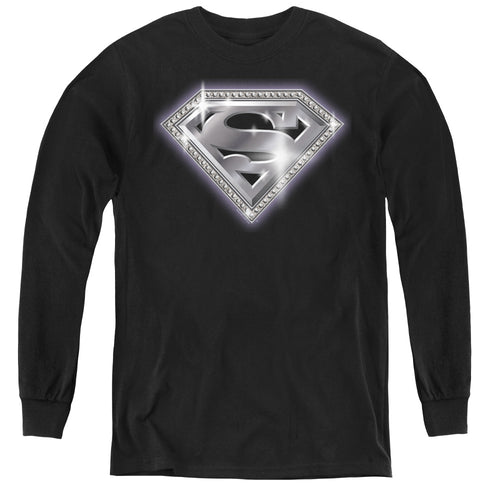 Superman Bling Shield Youth Long Sleeve T-Shirt