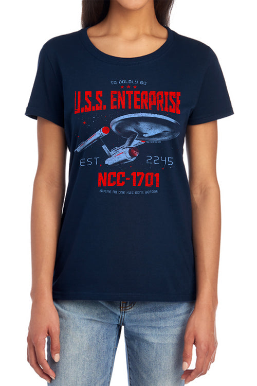 Star Trek To Boldly Go Stardate 2245 Womens T-Shirt