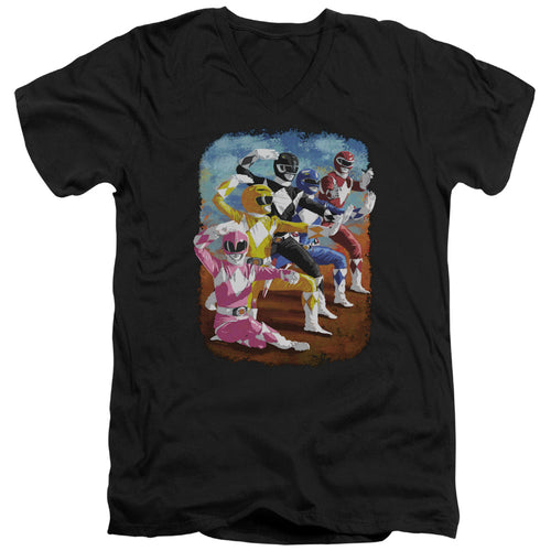 Mighty Morphin Power Rangers Impressionist Rangers V-Neck T-Shirt