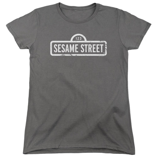 Sesame Street One Color Logo Womens T-Shirt