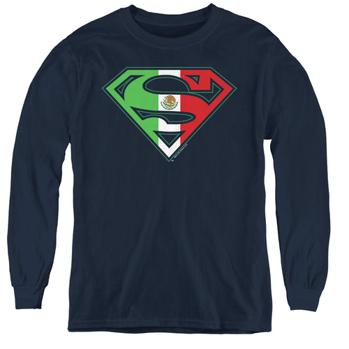 Superman Mexican Shield Youth Long Sleeve T-Shirt