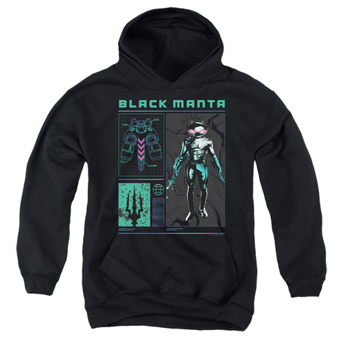 Aquaman Black Manta Stats Youth Hoodie