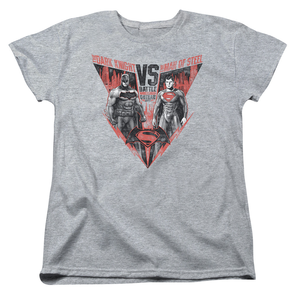 Batman v Superman Batlle For Gotham Womens T-Shirt
