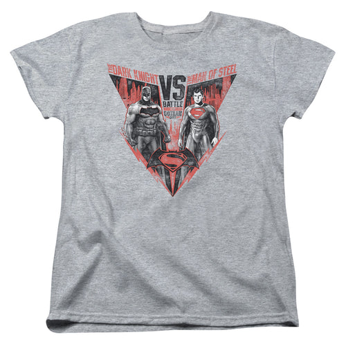 Batman v Superman Batlle For Gotham Womens T-Shirt
