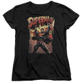 Superman Lift Up Black Womens T-Shirt
