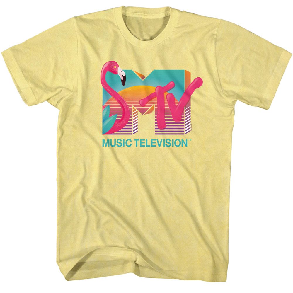 Flamingo MTV t-shirt in yellow heather