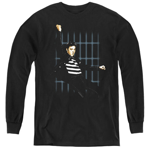 Elvis Presley Blue Bars Youth Long Sleeve T-Shirt