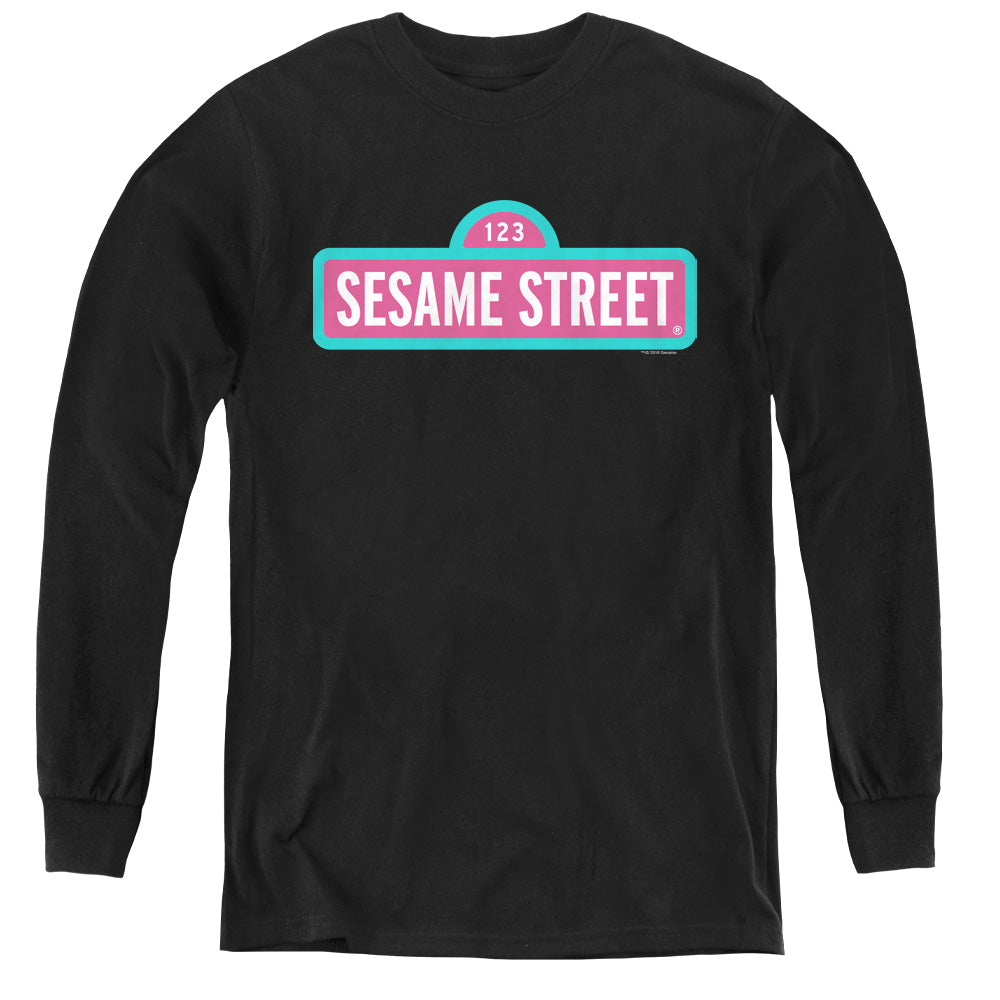 Sesame Street Pink Logo Youth Long Sleeve T-Shirt
