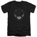 Mighty Morphin Power Rangers Black Ranger Mask V-Neck T-Shirt