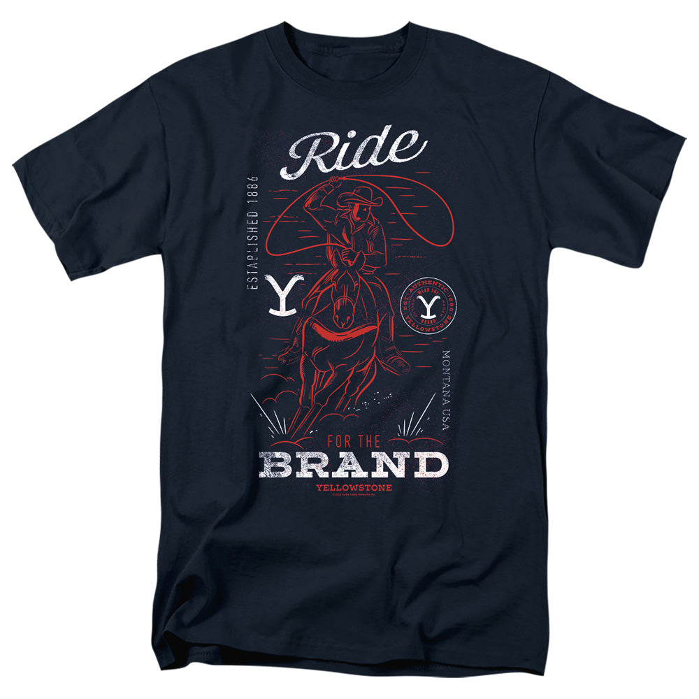 Yellowstone Ride for the Brand on Navy T-Shirt