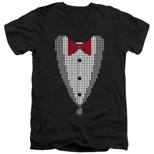 Big Bang Theory Pixelated Tux V-Neck T-Shirt