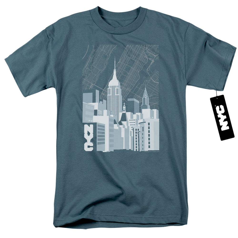 New York City Manhattan Monochrome Slate T-Shirt