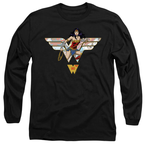 Wonder Woman WW 80th Collage Logo Long Sleeve T-Shirt