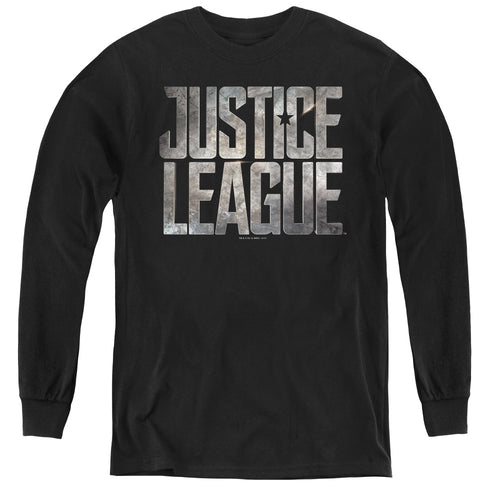 Justice League Metal Logo Youth Long Sleeve T-Shirt