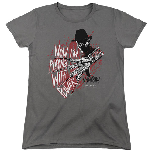 A Nightmare on Elm Street Now I'm Playing With Power Womens T-Shirt