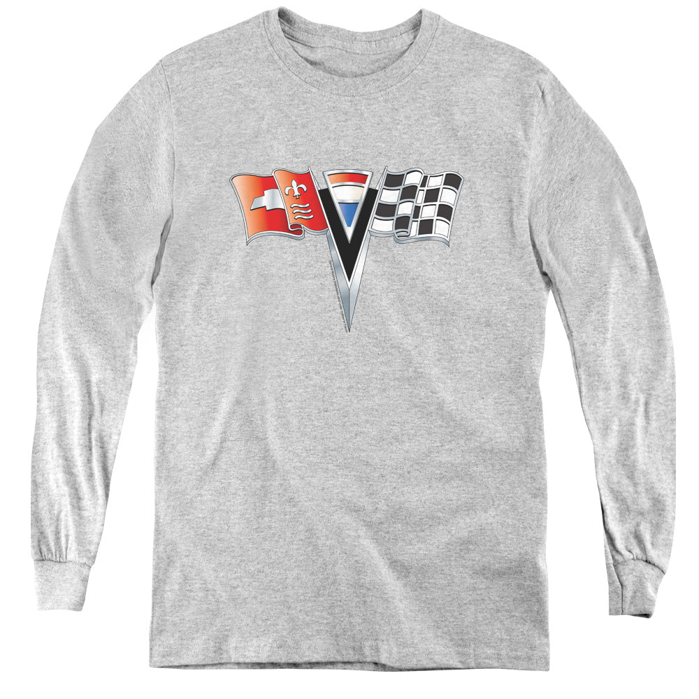 Chevy 2ND Gen Vette Nose Emblem Youth Long Sleeve T-Shirt
