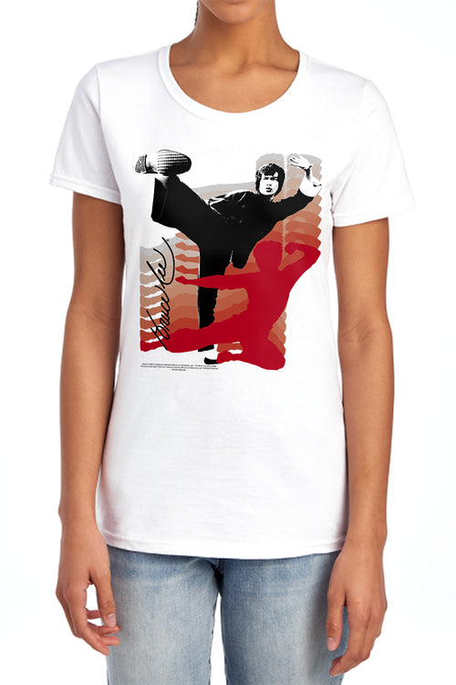 Bruce Lee Kick It Womens T-Shirt