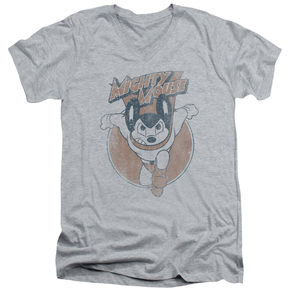 Mighty Mouse Flying with Purpose V-Neck T-Shirt