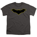 Batman Batman Logo Yellow Outline V-Neck T-Shirt