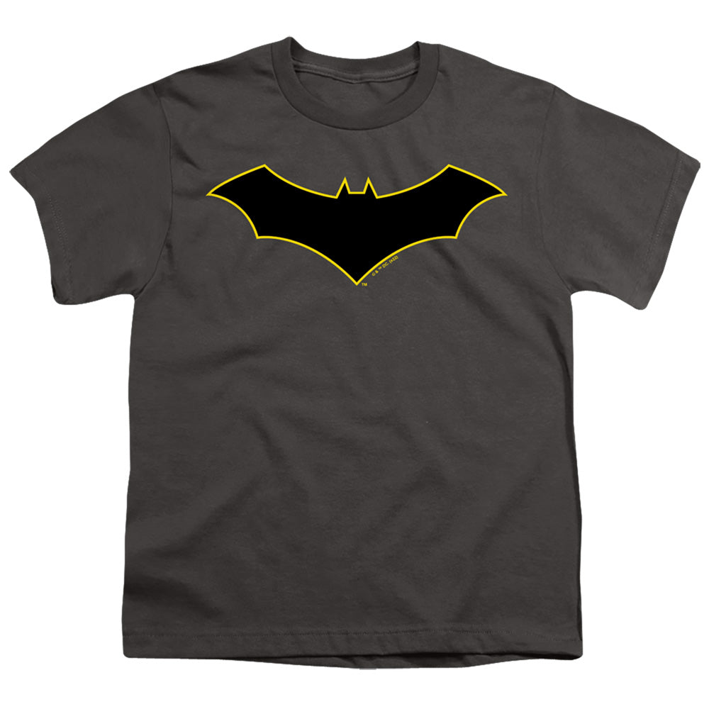 Batman Batman Logo Yellow Outline V-Neck T-Shirt