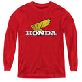 Honda Yellow Wing Logo Youth Long Sleeve T-Shirt