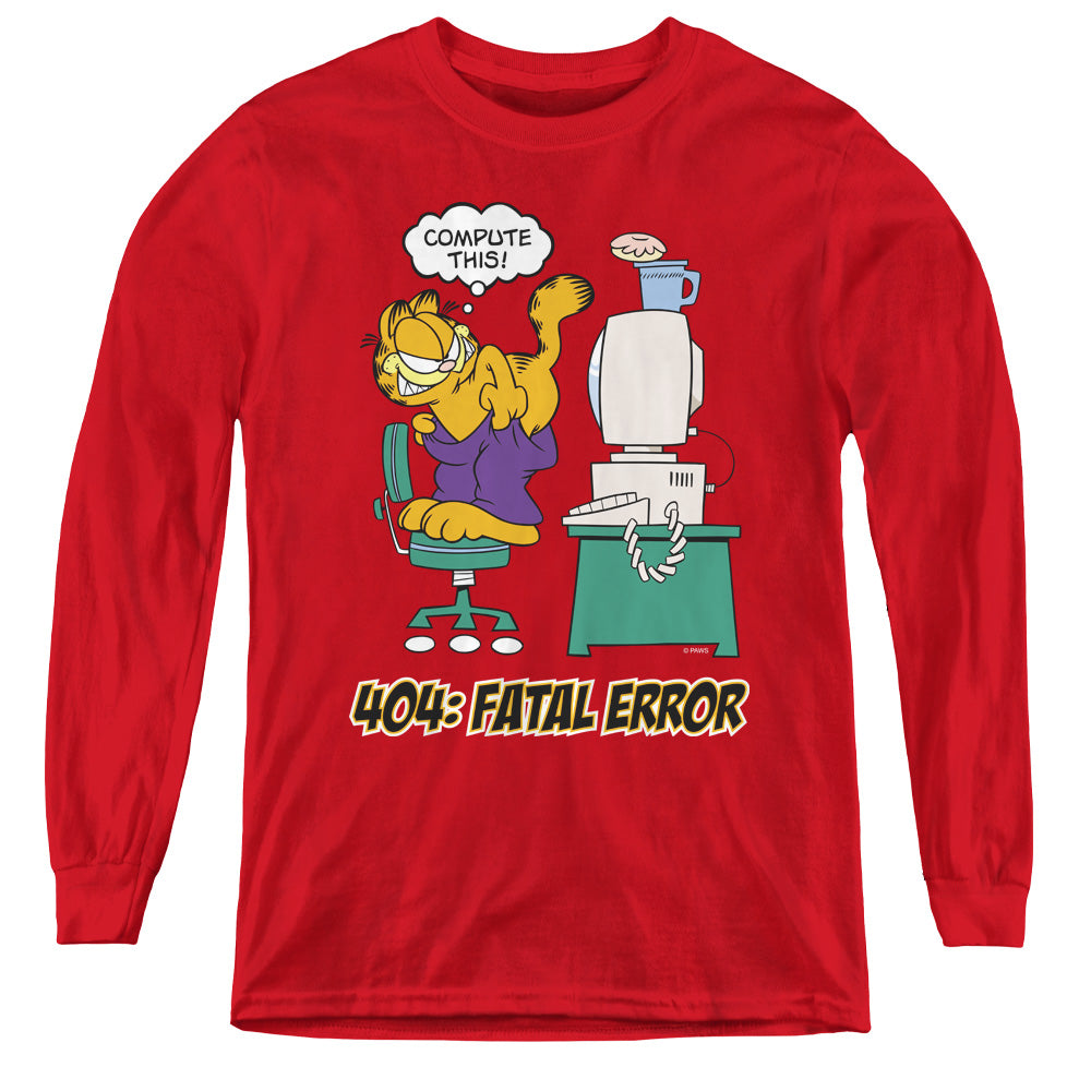 Garfield Compute This Youth Long Sleeve T-Shirt