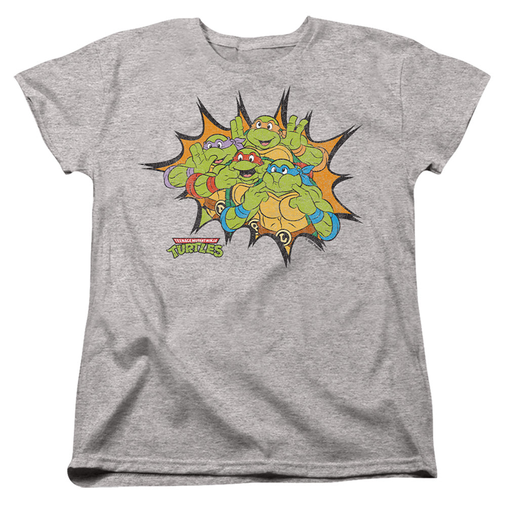 Teenage Mutant Ninja Turtles Funny Face Turtles Womens T-Shirt