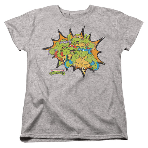 Teenage Mutant Ninja Turtles Funny Face Turtles Womens T-Shirt