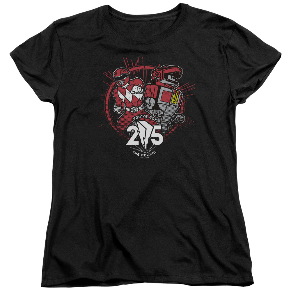 Mighty Morphin Power Rangers Red 25 Womens T-Shirt