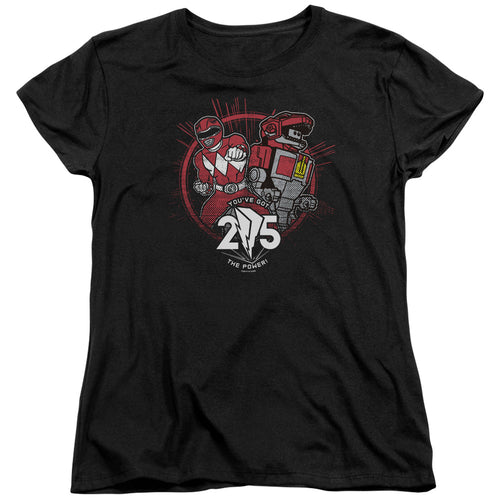 Mighty Morphin Power Rangers Red 25 Womens T-Shirt