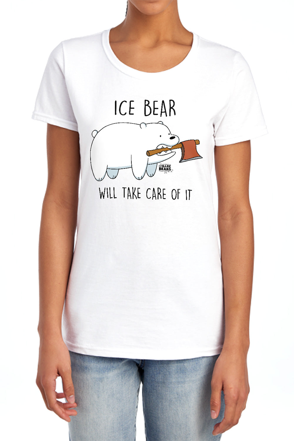 We Bare Bears Ice Bear Will Take Care of It Womens T-Shirt