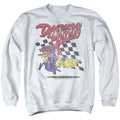 Wacky Races Dastardly and Muttley on White Crewneck Sweatshirt