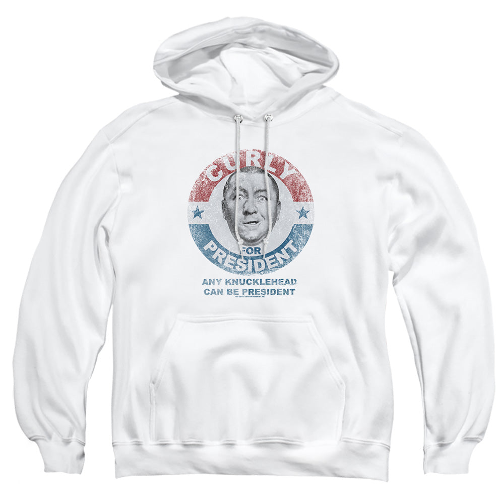 The Three Stooges Curly for President Any Knucklehead White Pullover Hoodie